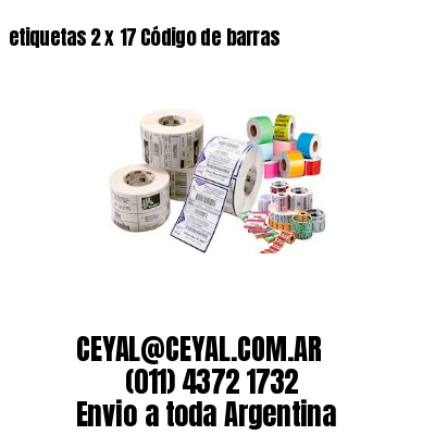 etiquetas 2 x 17 Código de barras