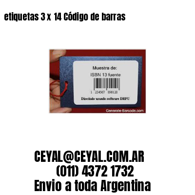 etiquetas 3 x 14 Código de barras