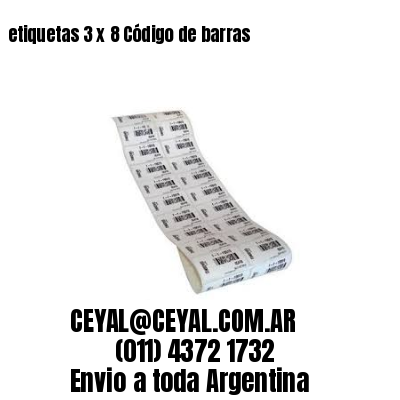 etiquetas 3 x 8 Código de barras