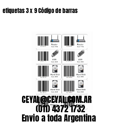 etiquetas 3 x 9 Código de barras