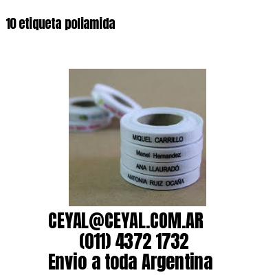 10 etiqueta poliamida