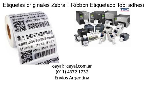 Etiquetas originales Zebra Ribbon Etiquetado Top: adhesivo ribbo