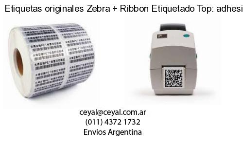 Etiquetas originales Zebra   Ribbon Etiquetado Top: adhesivo   ribbo