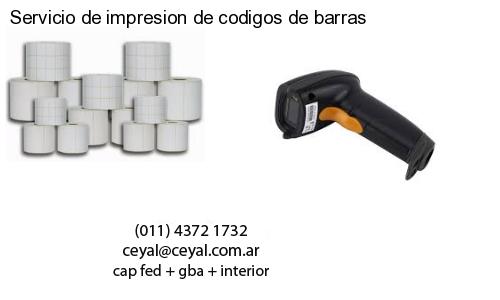 Servicio de impresion de codigos de barras