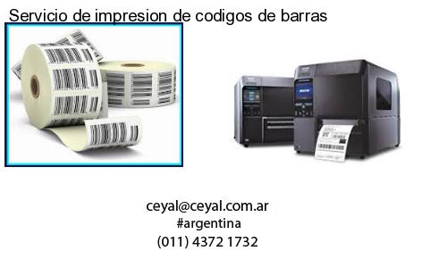Servicio de impresion de codigos de barras