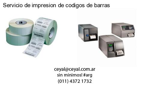 Servicio de impresion de codigos de barras