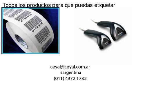 Todos los productos para que puedas etiquetar