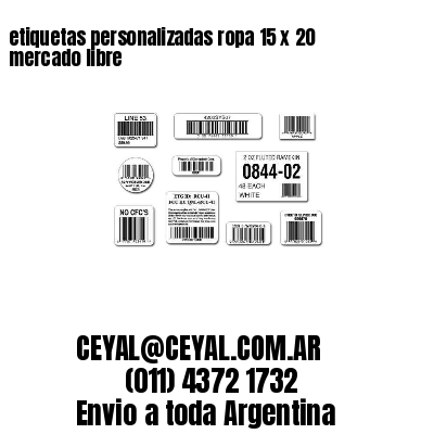 etiquetas personalizadas ropa 15 x 20 mercado libre