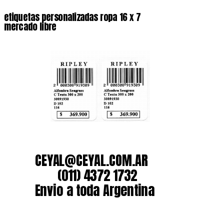 etiquetas personalizadas ropa 16 x 7 mercado libre