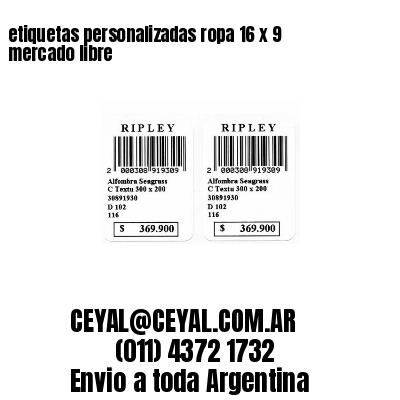 etiquetas personalizadas ropa 16 x 9 mercado libre