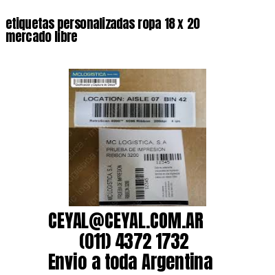 etiquetas personalizadas ropa 18 x 20 mercado libre