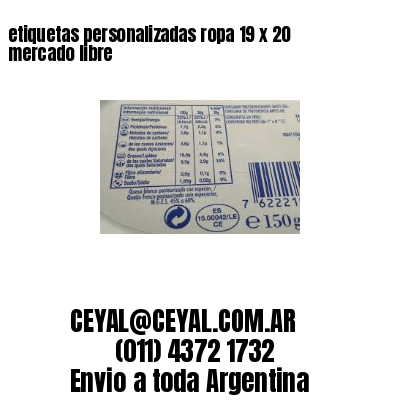 etiquetas personalizadas ropa 19 x 20 mercado libre