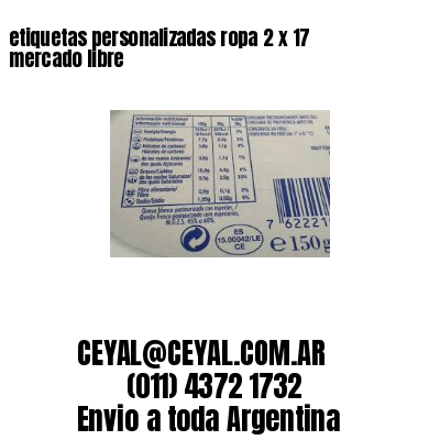 etiquetas personalizadas ropa 2 x 17 mercado libre