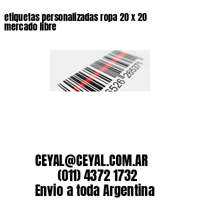 etiquetas personalizadas ropa 20 x 20 mercado libre