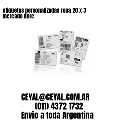 etiquetas personalizadas ropa 20 x 3 mercado libre