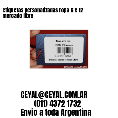 etiquetas personalizadas ropa 6 x 12 mercado libre