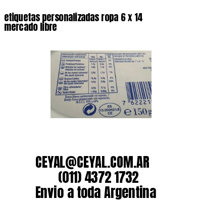 etiquetas personalizadas ropa 6 x 14 mercado libre