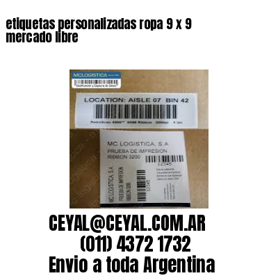 etiquetas personalizadas ropa 9 x 9 mercado libre