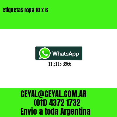 etiquetas ropa 10 x 6