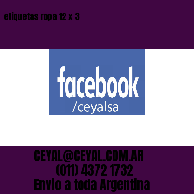 etiquetas ropa 12 x 3