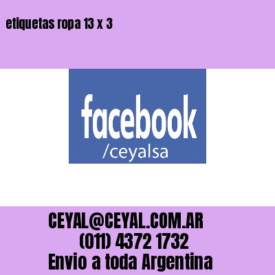 etiquetas ropa 13 x 3