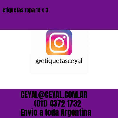 etiquetas ropa 14 x 3