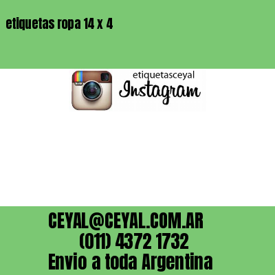 etiquetas ropa 14 x 4