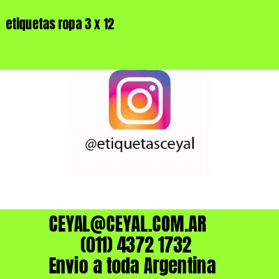 etiquetas ropa 3 x 12