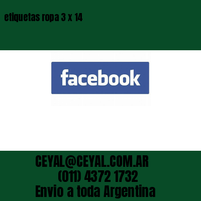 etiquetas ropa 3 x 14