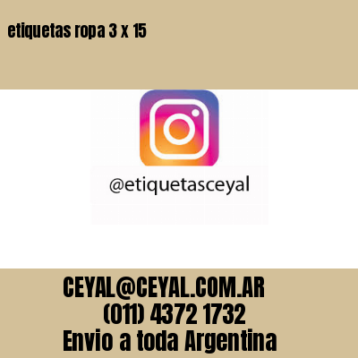 etiquetas ropa 3 x 15