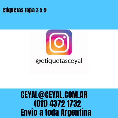 etiquetas ropa 3 x 9