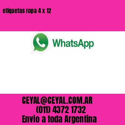etiquetas ropa 4 x 12