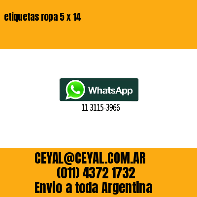 etiquetas ropa 5 x 14