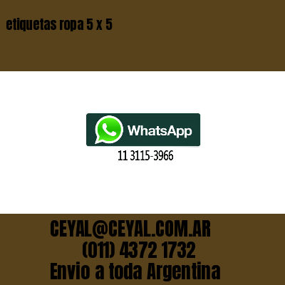 etiquetas ropa 5 x 5