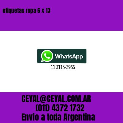 etiquetas ropa 6 x 13