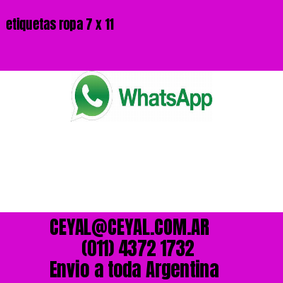 etiquetas ropa 7 x 11