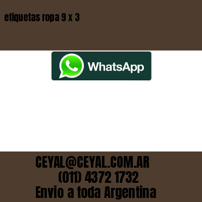 etiquetas ropa 9 x 3