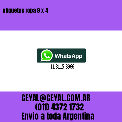 etiquetas ropa 9 x 4