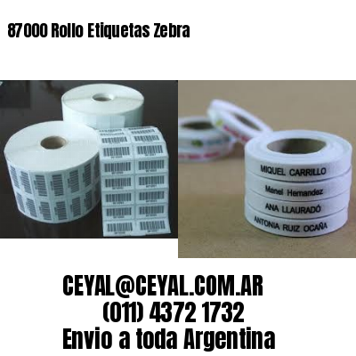 87000 Rollo Etiquetas Zebra