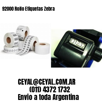 92000 Rollo Etiquetas Zebra