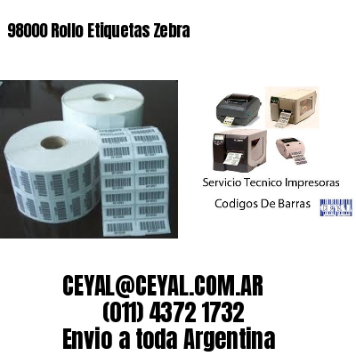 98000 Rollo Etiquetas Zebra