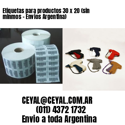 Etiquetas para productos 30 x 20 (sin minmos – Envíos Argentina)