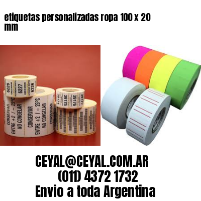 etiquetas personalizadas ropa 100 x 20 mm