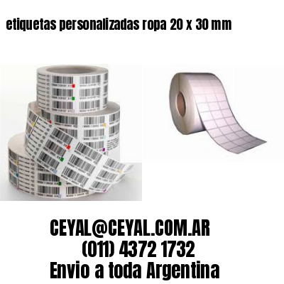 etiquetas personalizadas ropa 20 x 30 mm