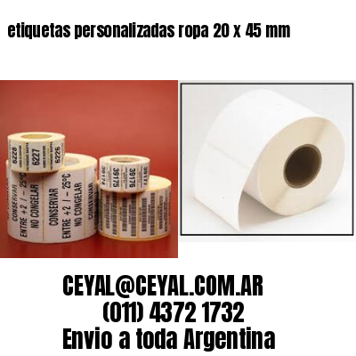 etiquetas personalizadas ropa 20 x 45 mm