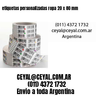 etiquetas personalizadas ropa 20 x 80 mm