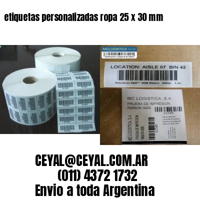 etiquetas personalizadas ropa 25 x 30 mm