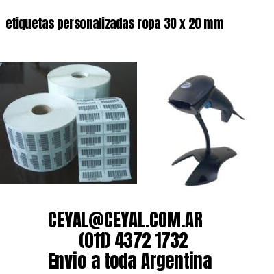 etiquetas personalizadas ropa 30 x 20 mm