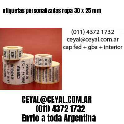 etiquetas personalizadas ropa 30 x 25 mm