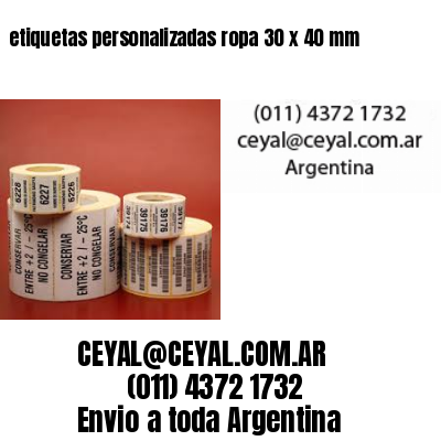 etiquetas personalizadas ropa 30 x 40 mm